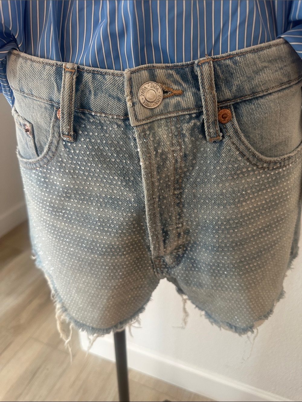 NWT Light Blue Distressed Denim Shorts